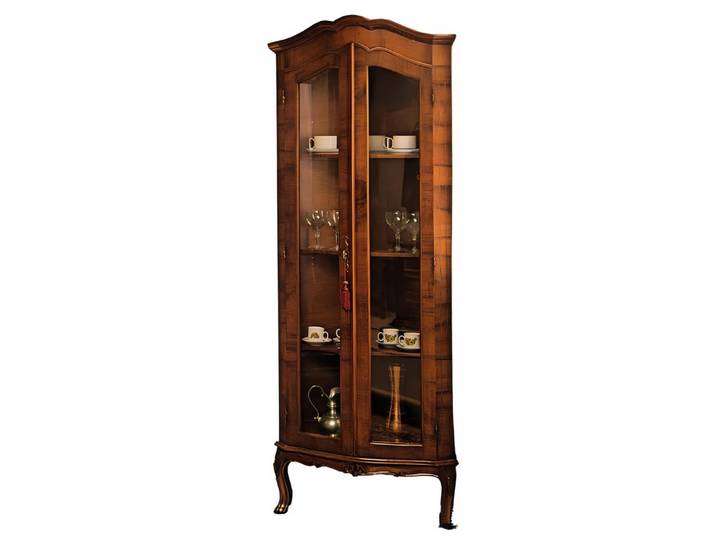 Xlmoebel Vitrine Klassische Eck-Vitrine mit Vitrinenbeleuchtung und elegantem Design (1-St., Vitrine) Hergestellt in Europa