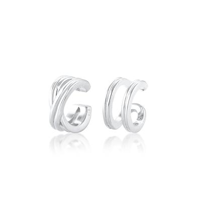 Paar Ohrklemmen ELLI "Ohrringe Earcuff ohne Stein 925 Sterling Silber" Gr. 10, silber, Ohrringe, Damen, 10, Silber 925 (Sterlingsilber)