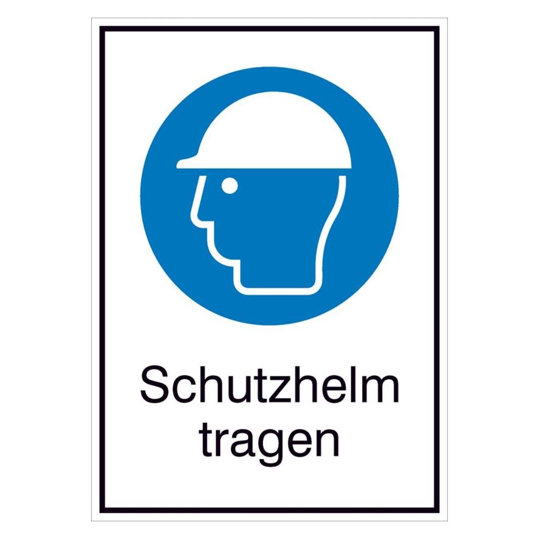 Wolk Gebotsschild Schutzhelm benutzen Folie selbstklebend B x H 131 mm (21.A7180)