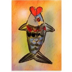 POSTER Fisch Erbauend Blatt A3 Rahmenlos