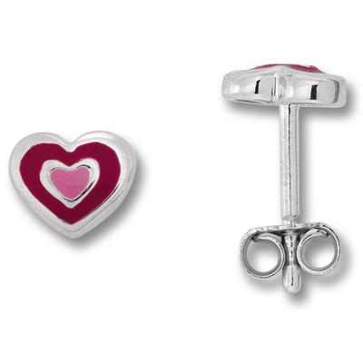 Paar Ohrhänger ONE ELEMENT "Herz Ohrringe Ohrstecker aus 925 Silber", rot (silber), Ohrringe, Damen, Damen, Silber 925 (Sterlingsilber), Herzanhänger – Ausdruck von Liebe, perfekt zum Verschenken