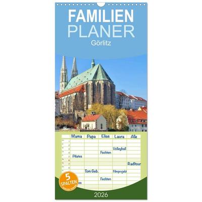 Familienplaner 2026 - Görlitz - Die Perle Niederschlesiens mit 5 Spalten (Wandkalender, 21 x 45 cm) CALVENDO