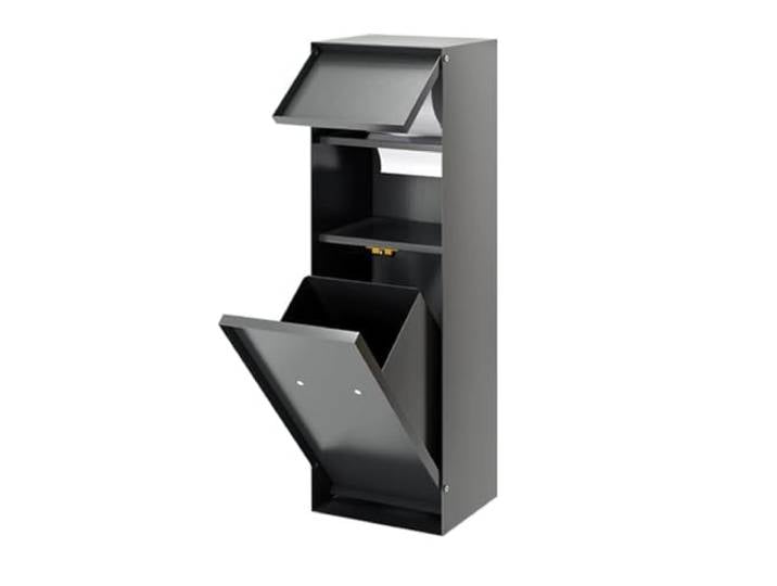YDHFCD Wandnische Einbau Versteckter Muelleimer Bad Aufbewahrung Wandmontage, Klappdeckel, Edelstahl, platzsparend, leicht zu reinigen(Style 5)