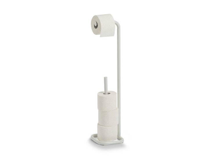 Zeller Toilettenpapierständer aus Metall 18/18/73 cm, Weiß, 18x73x18 cm, Badezimmer, WC Ausstattung, Toilettenpapierhalter