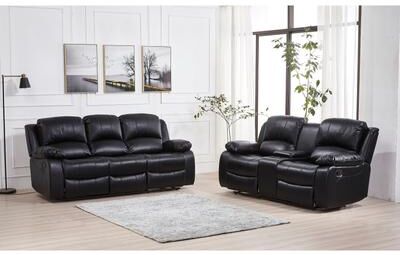 Betsy Furniture 2 Piece Bonded Leather Reclining Living Room Set, Sofa and Loveseat