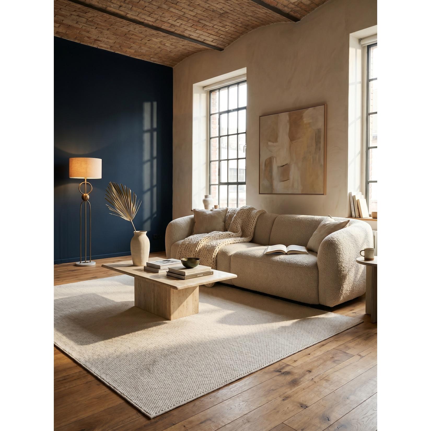 Flachgewebe-Teppich Berber-Tradition Creme 160x230 cm Uni meliert