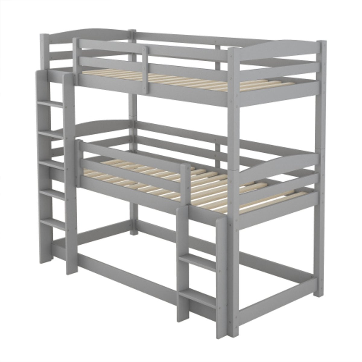 Houten stapelbed voor kinderen, grijs, 90 x 200 cm