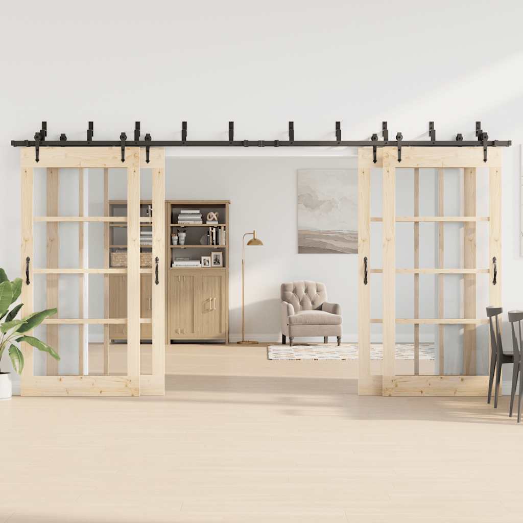 vidaXL Kit de quincaillerie de porte coulissante 427 cm acier noir
