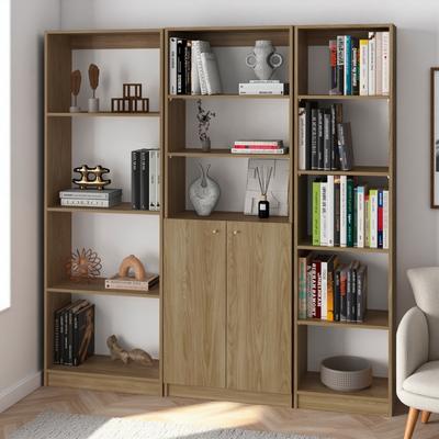 ZWYO HOSIMU "67"" 3-Piece Tall Bookcase Combo Set with Cabinet Storage, Open Shelves, Space-Saving Vertical Design"