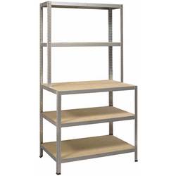 IRONSIDE 100855 Lagerregal-Komplettregal 200 kg Metall, Holz verzinkt Holzboden