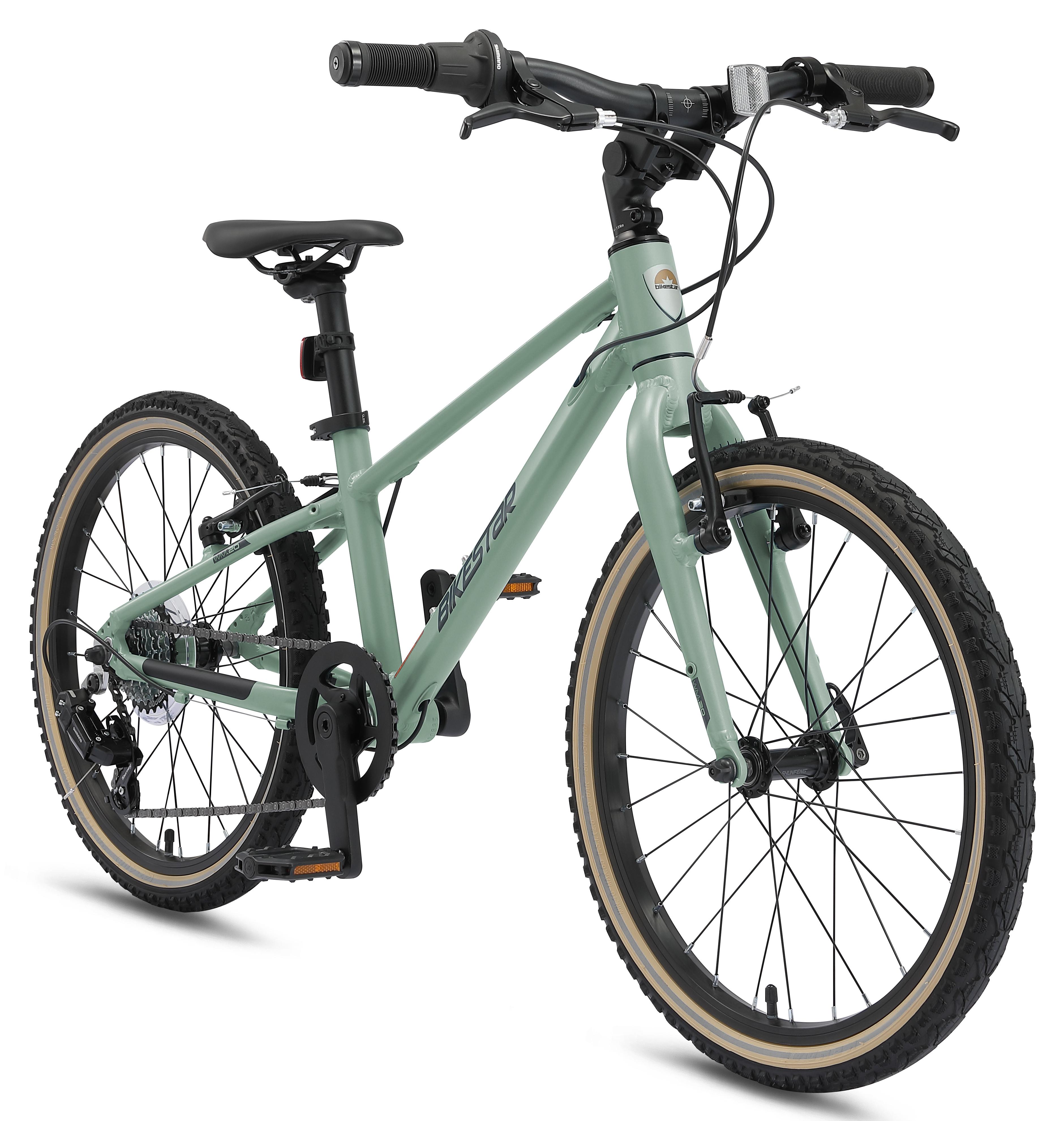 BIKESTAR Leichtgewicht 8kg Kinder Fahrrad Aluminium ab 6 Jahre | 20 Zoll 7 Gang Shimano | Grün