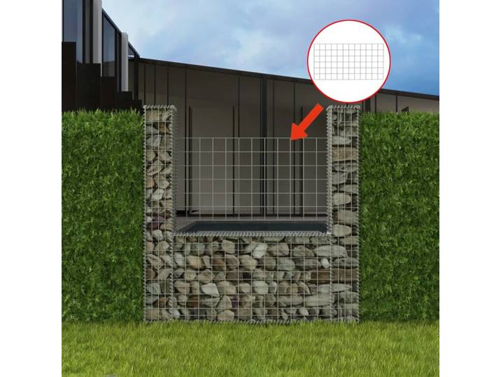 vidaXL Gabionenkorb U-Form Stahl 160×20×150 cm