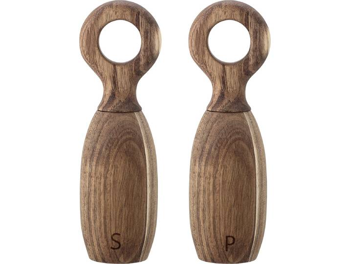 Bloomingville - Zout -en Pepermolen - Beige - Acacia - Set van 2