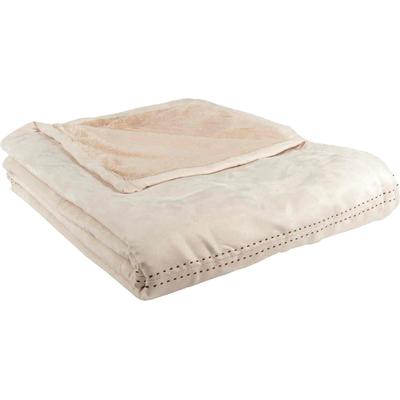 Wohndecke GOLD-LINE "Alcantara", beige (natur), B:150cm L:200cm, Kunstfaser, Wohndecken, Wohndecke, in Alcantara Optik, Kuscheldecke