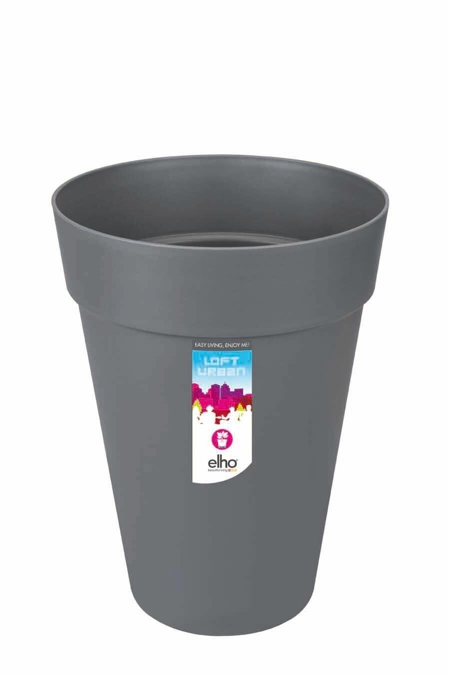 Elho Loft Urban Ronde Hoge Plantenpot Antraciet 28 cm