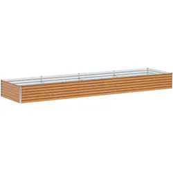 Helloshop26 - Hochbeet im Industriedesign für den Außenbereich 390 x 100 x 36 cm optimale Entwässerung aus verzinktem Stahl