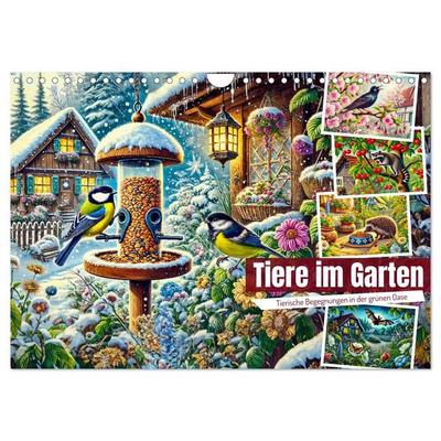 Tiere im Garten - Tierische Begegnungen in der grünen Oase (Wandkalender 2027 DIN A4 quer), CALVENDO Monatskalender