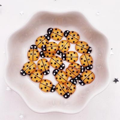 Useful Little Things 60 Pcs 0.35 X 0.51 Inch Resin Mini Cute Red Beetle Ladybug Flatback Cabochons DIY Scrapbook Craft Decor orange