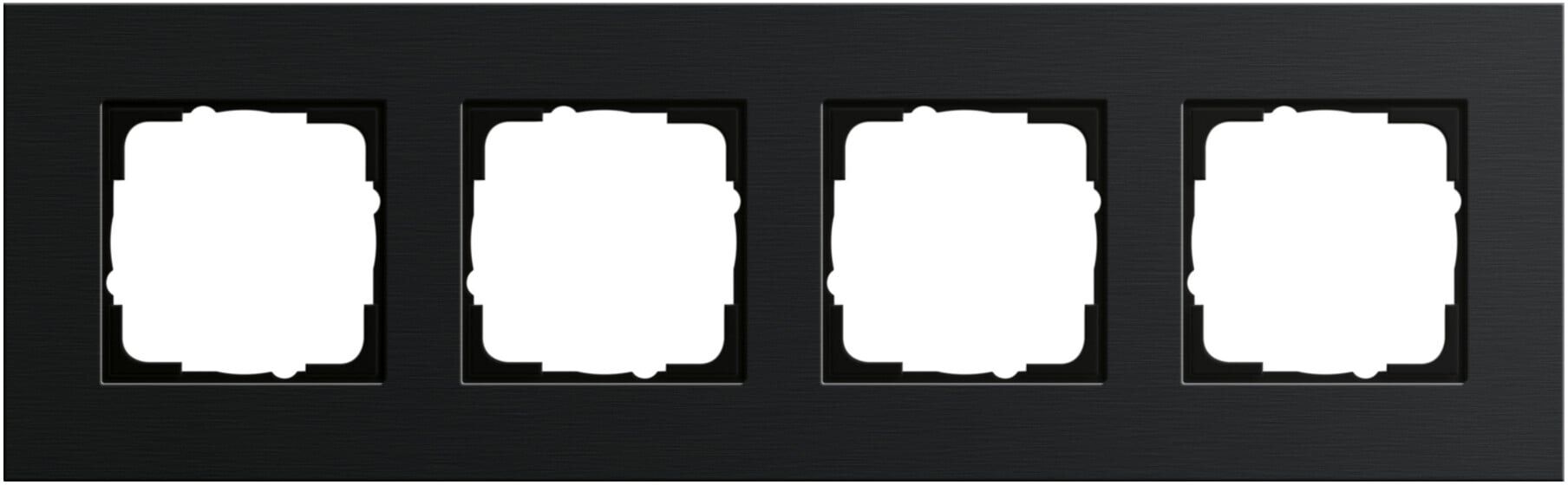 Gira Abdeckrahmen 4-fach aluminium schwarz 0214126)