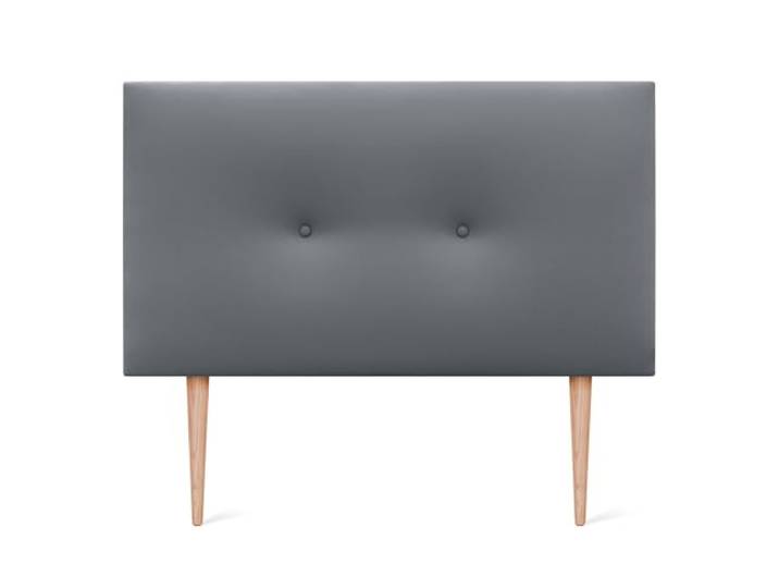 DHOME Kunstleder oder Acualine Stoff Kopfteil einfarbig mit Knöpfen MIT Beinen HIGH Range gepolstertes Luxus Kopfteil Bett (Kunstleder Grau, 110x105cm (Betten 80/90/105))