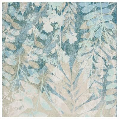 SAFAVIEH Barbados Dorrit Tropical Botanical Waterproof Patio Backyard Rug