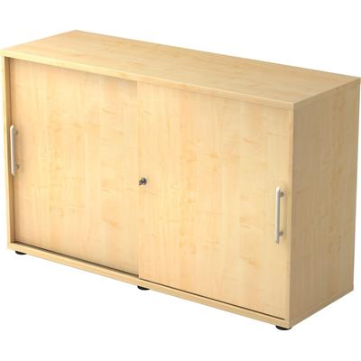 Hammerbacher Schiebetürenschrank 2 Ordnerhöhen BxTxH 1200x400x748mm Relinggriff Ahorn