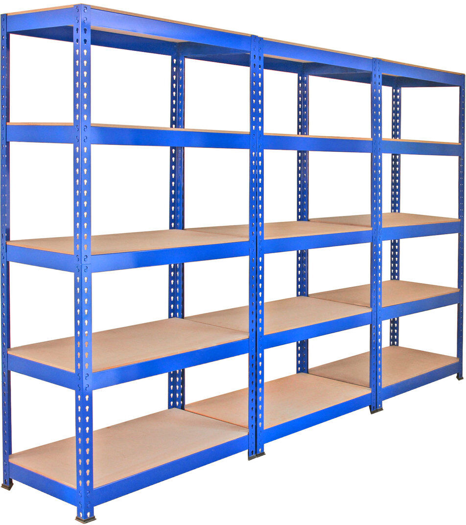 WFX Utility 90 cm W Steel Adjustable Height Shelving Unit Storage Rack Blue 180"H x 90"W x 40"D