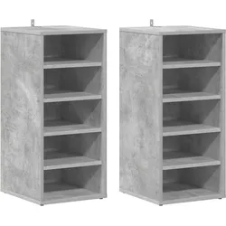 vidaXL Schuhschränke 2 Stk. Betongrau 31,5x35x70 cm Holzwerkstoff