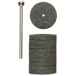 Silizium-Carbid-Schleifscheiben, 22mm, 10 Stück mit Träger