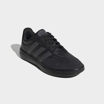 Sneaker ADIDAS SPORTSWEAR "BARREDA", Herren, Gr. 47, schwarz (core schwarz, carbon, grau three), Leder, Synthetik, Schuhe Sneaker, sehr leichte und komfortable Sohle