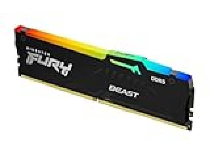 Kingston FURY Beast Noir RGB 16Go 6000MT/s DDR5 CL30 DIMM Mémoire pour PC de Gamer Module Simple AMD EXPO/ Intel XMP - KF560C30BBEA-16