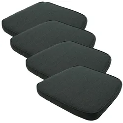 Stuhlkissen Outdoor 4er-Set - Madison® Ökostoff wasserabweisend UV-Schutz - Dunkelgrau 48x48x7cm - Recycelt & Langlebig