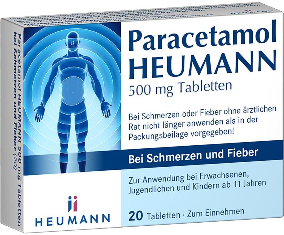 Paracetamol HEUMANN 500 mg Tabletten bei Schmerzen und Fieber 20stk
