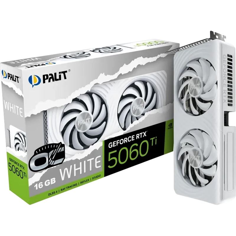 16GB Palit GeForce RTX 5060 Ti White OC Aktiv PCIe 5.0 x16 (x8) (Retail)