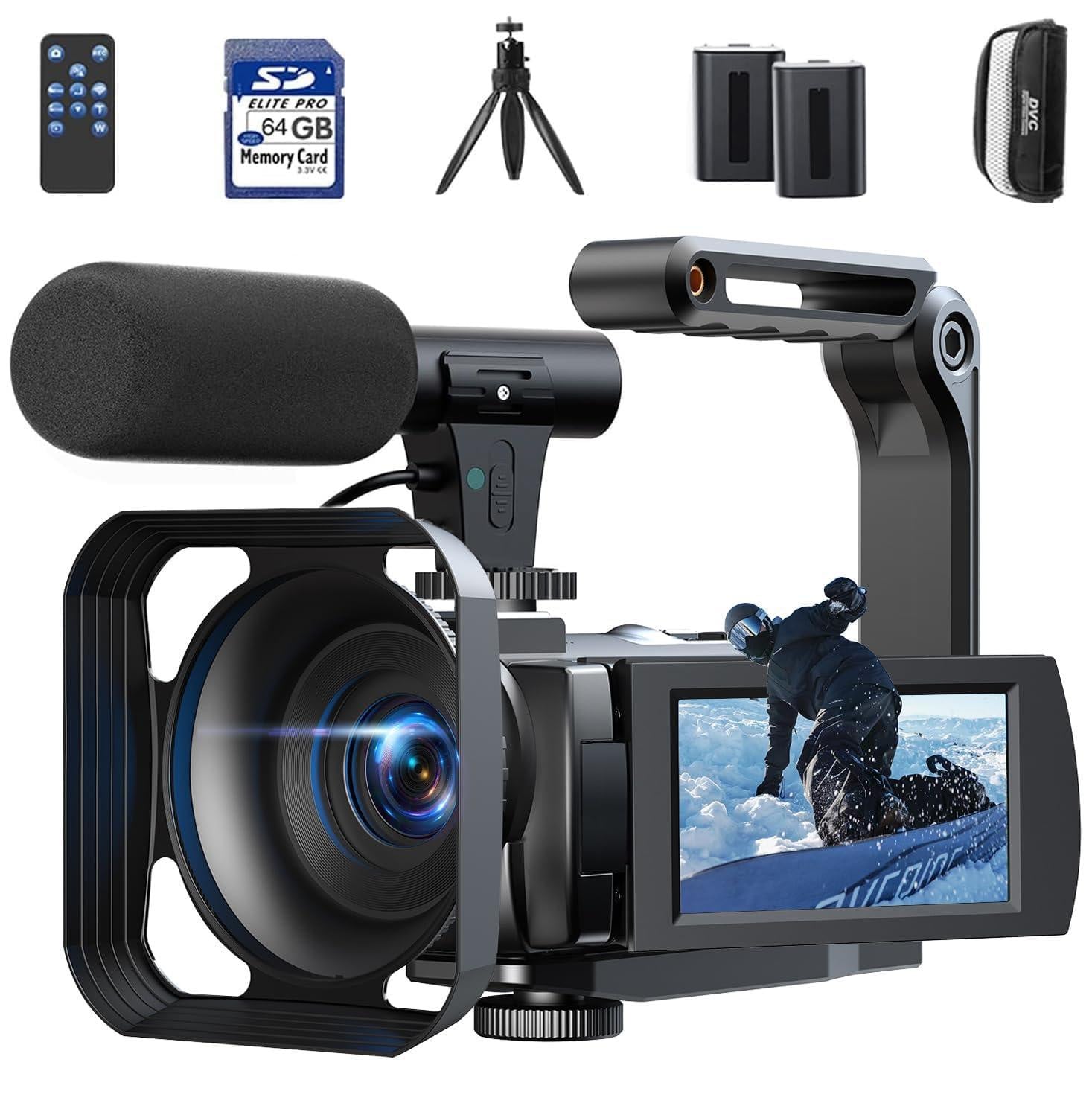 Selius Videocamera met 5K Video, 56MP Fotoresolutie en 16X Digitale Zoom