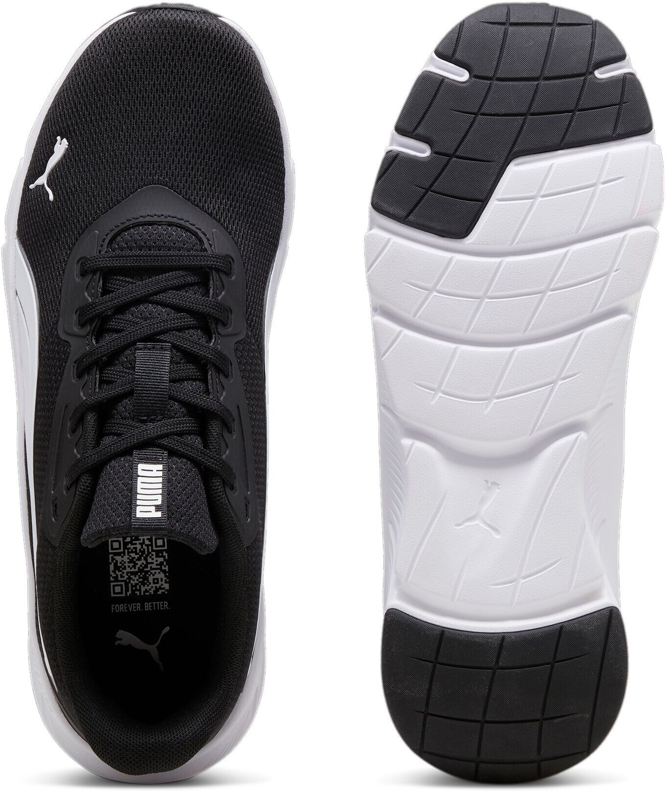 Laufschuh PUMA "FLEXFOCUS LITE MODERN", Gr. 41, Textil, schwarz-weiß (puma schwarz, puma weiß), Schuhe Laufschuh, für sportlichen Alltag, atmungsaktives Obermaterial