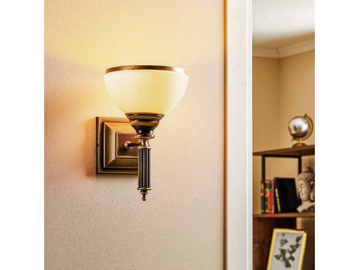 Wandleuchte Petro Jupiter, dimmbar, bronze / altmessing, für Wohn- / Esszimmer, Metall, Antik