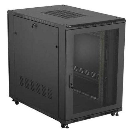 Lanberg RACK STEHENDER EINBAUSCHRANK 19 22U 800X1200 SCHWARZ PERFORIERTE TÜR (FLACHPACK) (22 HE, 19 Zoll Rack) (FF01-8222-23B)