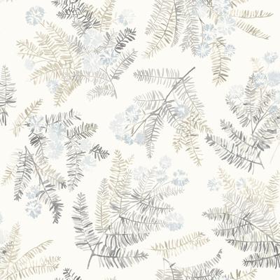 Chesapeake Frith Light Blue Botanical Wallpaper