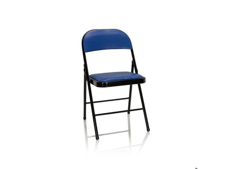 Chaise pliante - hjh OFFICE - TUDELA - Bleu - similicuir