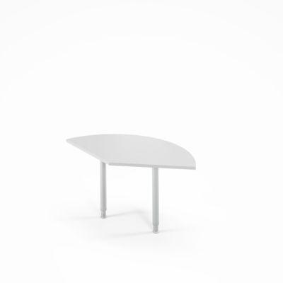 Ansatztisch Ergo-T 2.0, 135° Winkel, Quadratrohrfuß, B 800 x T 800 x H 718-898 mm, lichtgrau/weißalu