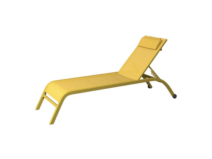 Ambia Garden Gartenliege, Gelb, Metall, Textil, Füllung: Schaumstoff, 198x87x62 cm, Rückenlehne verstellbar, Gartenmöbel, Gartenliegen, Sonnenliegen