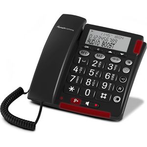 Amplicomms BigTel 48 Plus Telefon, schwarz, Großtastentelefon, schnurgebunden