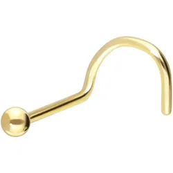 14/18 Karat Gold Nasenstecker Spirale KUGEL