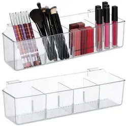 Relaxdays Schranktür Organizer 4 Fächer 2er Set Transparent