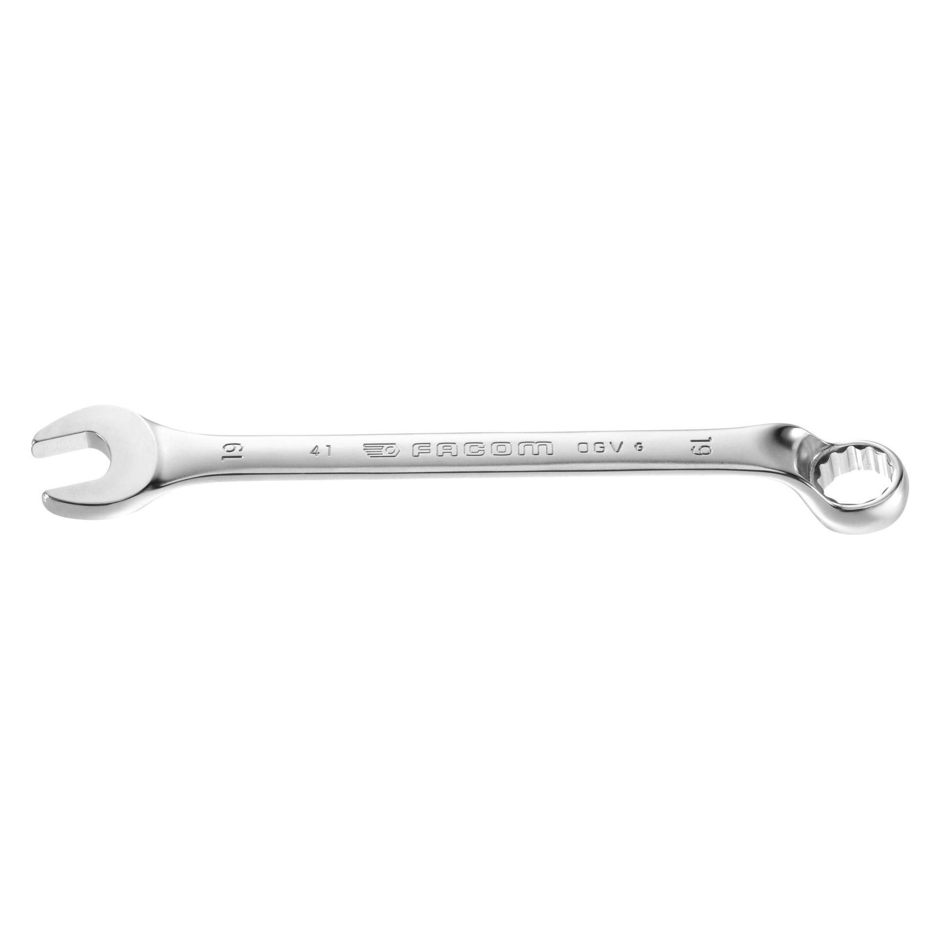 Facom Gabelringschlüssel | Ringkopf gekröpft, Gabelkopf 15° abgeschrägt | SW 16 mm (41.16)