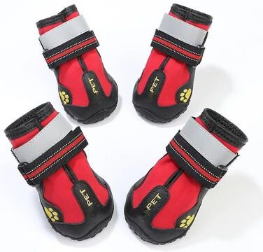 Inspired Finds Reflective Waterproof Dog Boots For Medium & Large Dogs red no.2