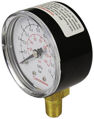 Norgren IMI Manometer 18-015-025 Anschluss (Manometer): Unterseite 0 bis 4 bar Außengewinde R1/8 1St.