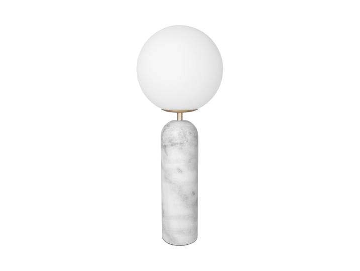 Grosse Design Tischlampe „Torrano“ mit Marmorsockel weisser Marmor Globen Lighting