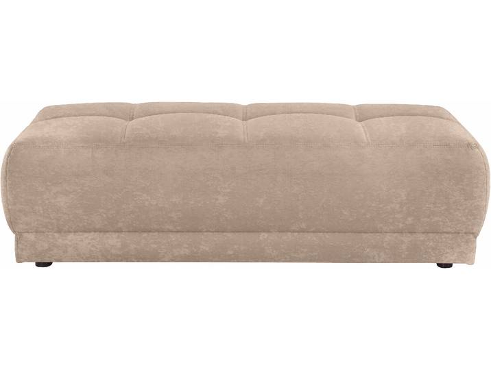 Hocker, 150x67 cm, Microfaser & Kunstleder, Beige, Federkern, Modern, Domo-Collection
